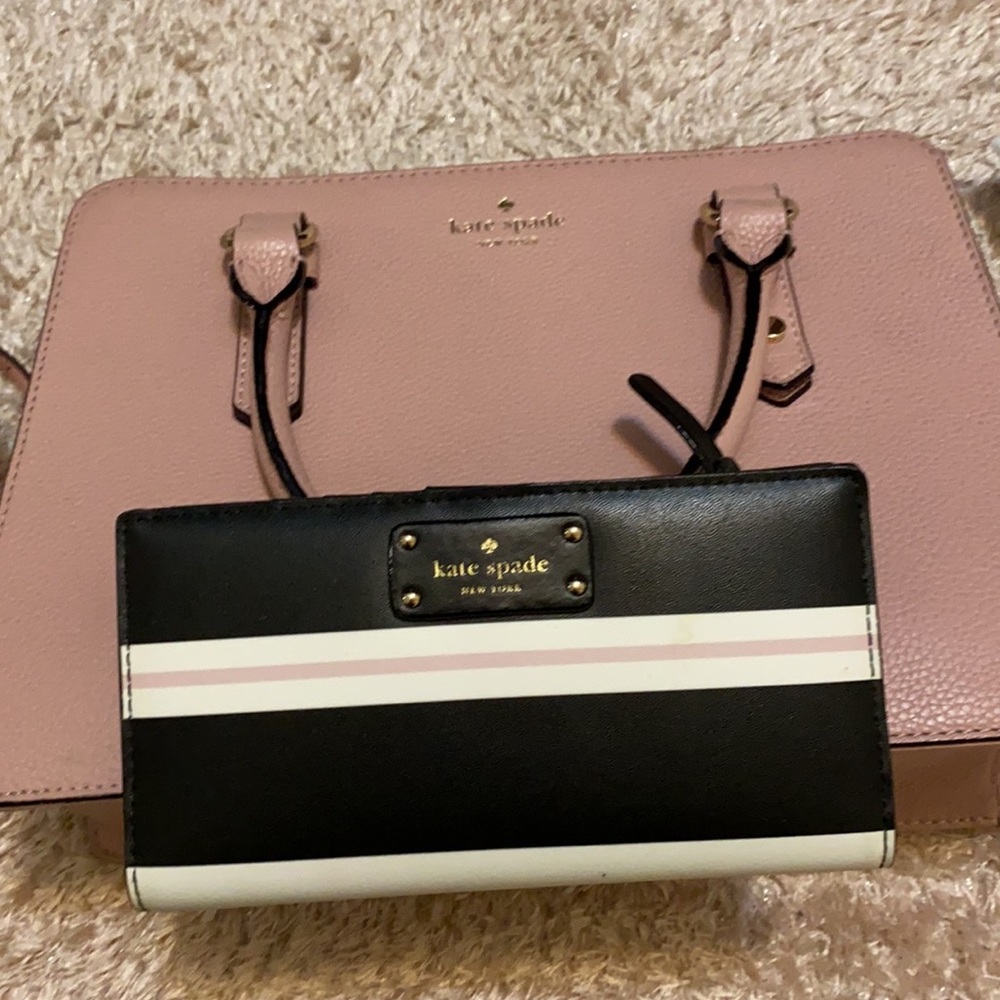 Blush Kate spade purse with wallet